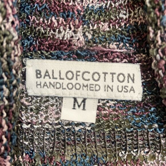 Ball of Cotton Handloomed in USA variegated yarn draped bell sleeve cardigan - Picture 13 of 13